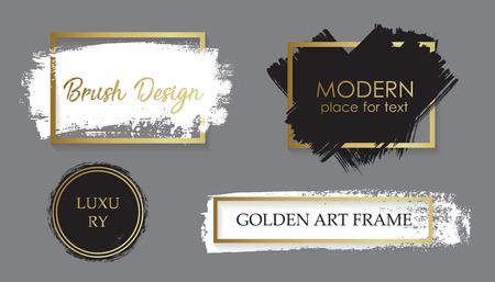 A Vector black paint, ink brush stroke, brush, line or texture. Dirty artistic design element, box, frame or background for text.のイラスト素材