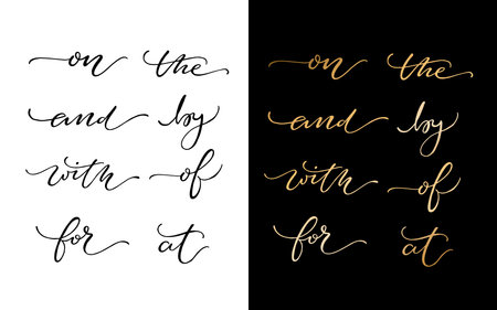 Set of elegant catch words. Hand drawn design elements for greeting card, wedding invitation.