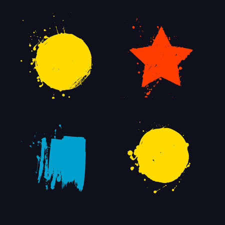 Modern art stickers, grunge backgrounds, place for text, signsのイラスト素材