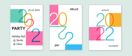 2022. Creative Happy New Year concept cover