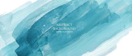 Blue watercolor background. Hand painted brush strokes.のイラスト素材