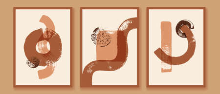 Modern wall art composition. Minimalist abstract geometric design.のイラスト素材