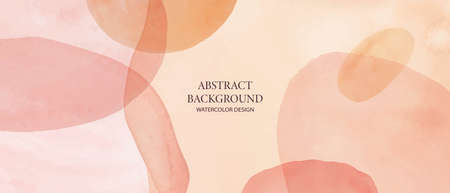 Watercolor pink art background. Soft blush, ivoy, beige watercolor wash. Wallpaper, cover design with paint stains. Illustration for prints, wall art and invitation cards.のイラスト素材