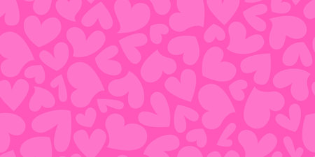 Seamless pattern with pink hearts. Endless Valentines day, romantic, love background. Repeat...