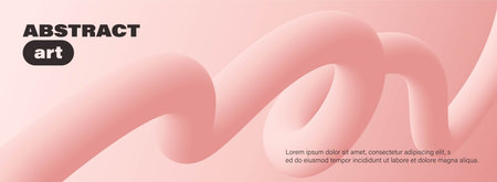 Wavy curly shape with colorful gradient. Modern 3d figure. Vector illustration.