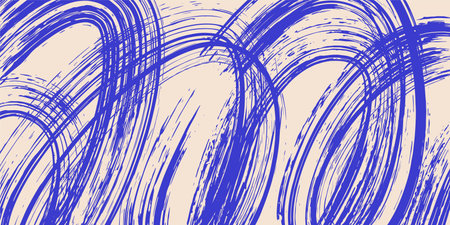 Grainy rough bold brush strokes with hand drawn texture. Distress damaged vintage template. Texture overlay. Waves, curves. Retro grunge background for posters, backdrop. Old wall design.のイラスト素材