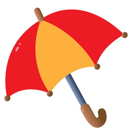 Color image of multicolored umbrella for kids on white background. Vector illustration.のイラスト素材