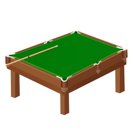 Color image of pool table on white background. Sports equipment. Billiards. Vector illustration.のイラスト素材