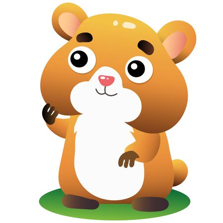 Color image of cartoon hamster on white background. Vector illustration for kids.のイラスト素材