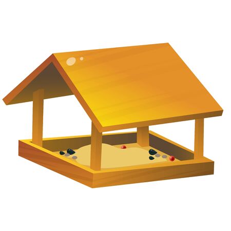 Color image of cartoon bird feeder on white background. Vector illustration for kids.のイラスト素材