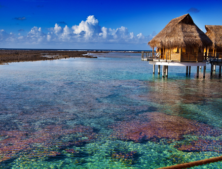 lonely hut at the infinite oceanのeditorial素材