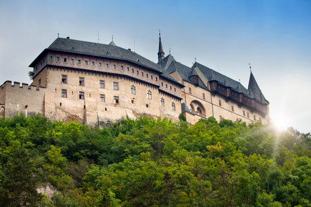 Karlstejn medieval Castle. Bohemia, Czech Republicのeditorial素材