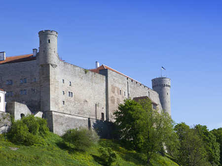 Toompea Castle on Toompea hill (Tall Hermann tower). Tallinn, Estoniaのeditorial素材