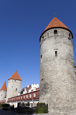 Tallinn. Estonia. Medieval tower of a fortificationのeditorial素材