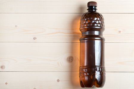 plastic bottle on the tableの写真素材