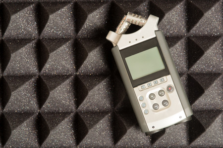 the recorder lies on sound insulationの写真素材