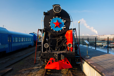 KALININGRAD, RUSSIA - JANUARY 06, 2016: The museum of the railroad in Kaliningradのeditorial素材