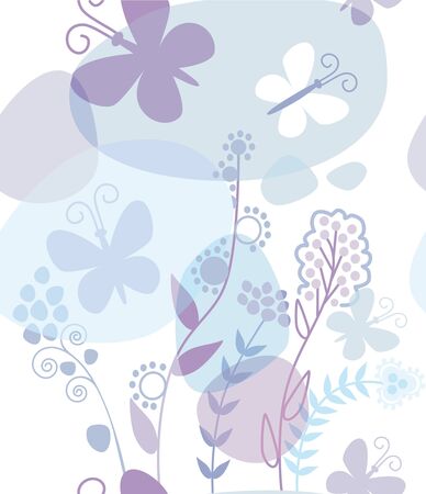 Lilac-blue floral seamless  backgroundの写真素材