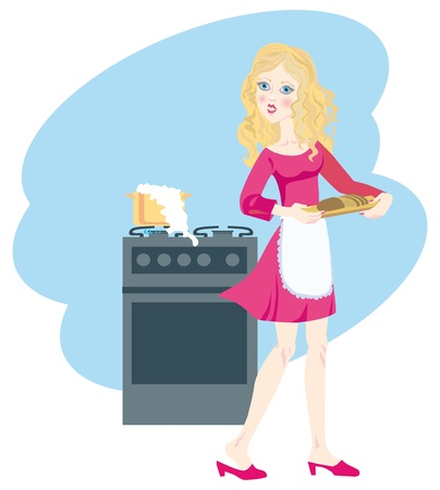 Illustration of burning slightly milk for a beautiful and inexperienced girlのイラスト素材
