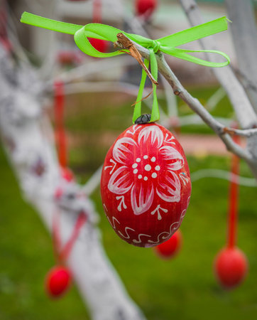 KIEV, UKRAINE - APRIL17:Easter eggs at Ukrainian festival of Easter eggs in the "St. Sophia" on april 17-24, 2014 in Kiev, Ukraine. For decoration has been used 30,000 Easter eggsのeditorial素材