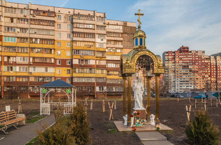 KIEV, UKRAINE - NOVEMBER 15: In Desnjansky district of Kiev in September 2014, a monument to the memory of those killed in anti-terrorist operations in Eastern Ukraineのeditorial素材