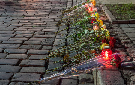 KYIV, UKRAINE - NOVEMBER 21: Memorial of events causing Euromaidan.のeditorial素材