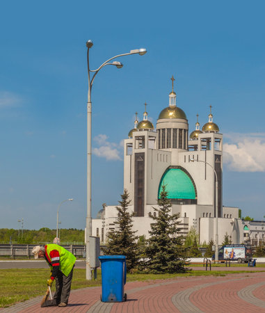 KIEV, UKRAINE 2014: August 18, 2013 Patriarchal Cathedral of the Resurrection Ukrainian Greek Catholic Church consecrated Archbishop Sviatoslav High in Kiev.のeditorial素材