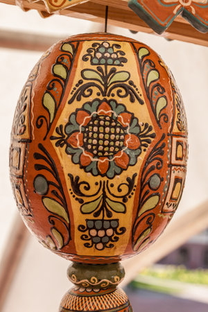 KIEV, UKRAINE - APRIL11:Easter eggs at Ukrainian festival of Easter eggs in the "St. Sophia" on april 9-19, 2015 in Kiev, Ukraine. For decoration has been used 10,000 Easter eggsのeditorial素材