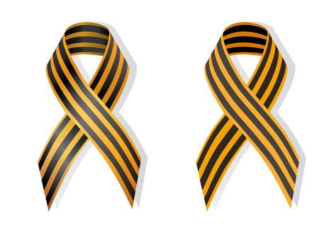 Ribbon of Saint George; commemoration of World War II in Post-Soviet countries also used as a symbol of the pro-Russian separativeのイラスト素材