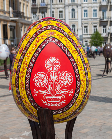 KYIV, UKRAINE - APRIL 28, 2016: All-Ukrainian festival of Easter eggs by ethnocultural project Folk Ukraine on Sophia Square in the centre of Kiev, Ukraine. April-may 2016のeditorial素材