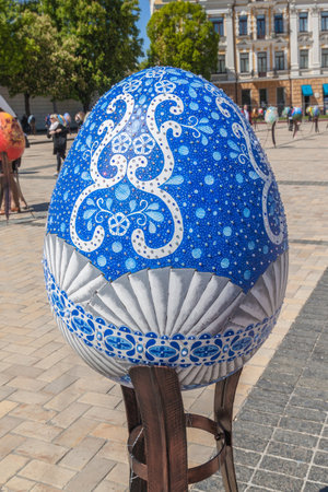 KYIV, UKRAINE - APRIL 28, 2016: All-Ukrainian festival of Easter eggs by ethnocultural project Folk Ukraine on Sophia Square in the centre of Kiev, Ukraine. April-may 2016のeditorial素材