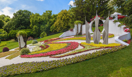 KIEV, Ukraine-12 June 2016: June 10 to June 3, 2016 on "Spevoche pole" in Kiev will host an exhibition of flowers "City of the Future" which used 300 000 flower in Kiev, Ukraine.のeditorial素材