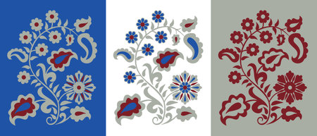 Traditional Crimean Tatar ornamental motif "curved branch" or "Tree of Life"のイラスト素材