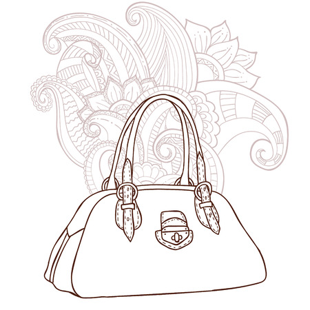Bag with an ornament in the backgroundのイラスト素材