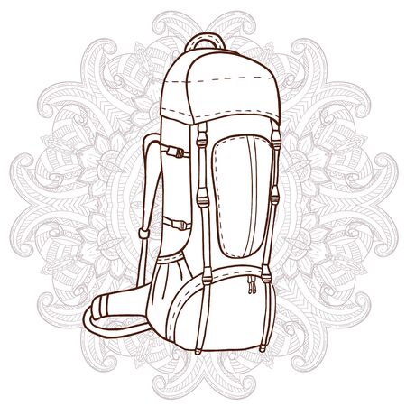 Bag with an ornament in the backgroundのイラスト素材