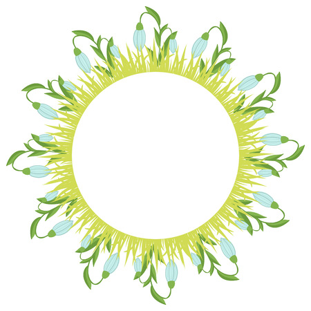 Beautiful easter wreath. Elegant floral frame hand drawn. Design for invitation, wedding or greeting cardsのイラスト素材