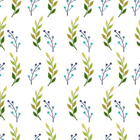 Seamless pattern illustration with beautiful flowers. Scandinavian style. Folk art.のイラスト素材
