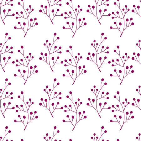 Seamless pattern illustration with beautiful flowers. Scandinavian style. Folk art.のイラスト素材