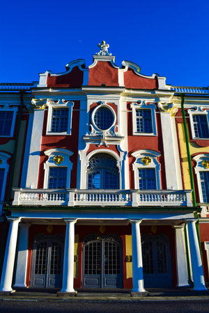 Facade of the old house in the center of the city of Odessa, Ukraineの写真素材