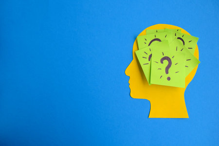 Mind Full of Questions and Ideas with Copy Spaceの写真素材