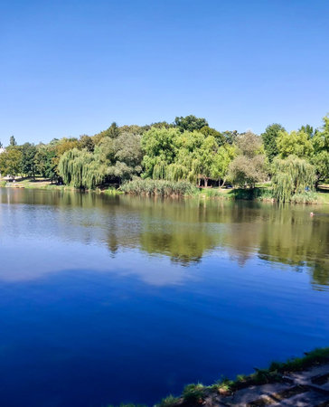 Jovtnevy Park in Chernivtsi with a Lake