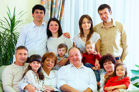 big family at home