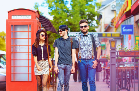 youth culture relation, friends on the streetの写真素材