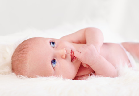curious, two weeks old, newborn babyの写真素材