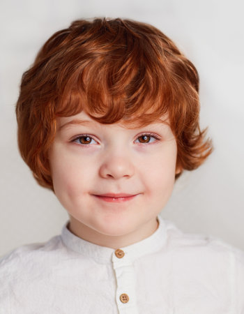 identity card photo of four years old boy, kidの写真素材