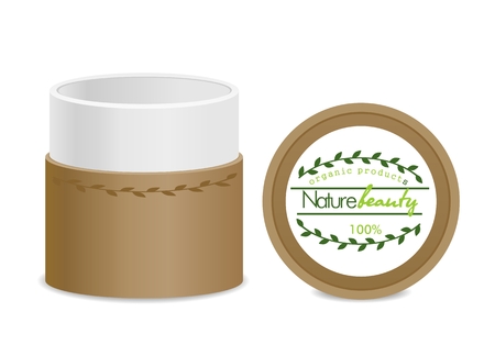 Natural  paper cosmetic tube isolated on white. Open package.のイラスト素材