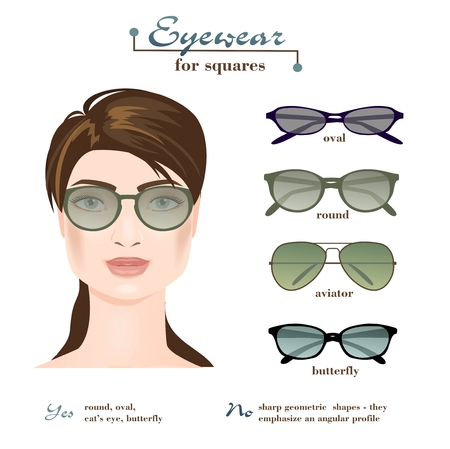 Womens glasses for squares.のイラスト素材