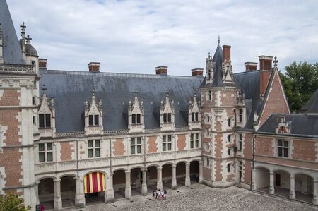 France, BLOIS - JULY 26, 2014: Fragment of Castle Blois. Shooting from a high point.のeditorial素材