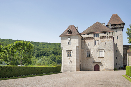 Castle of Clermont (fr.ChÃ¢teau de ClÃ©ron). Region Franche-Comte, France.
14th century castle was built by Humbert de Kleron, and is designed to protect the "Salt Road" - the main road connecting the village with Besancon Salins-les-Bains.のeditorial素材