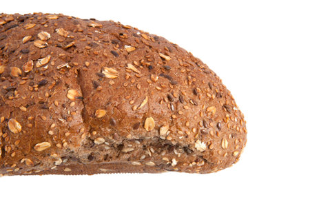 Bread with cereals on a white background.Studio photography on a white background.